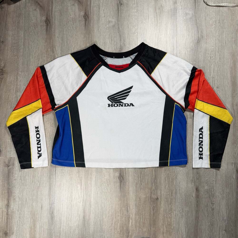 Womens Honda Racing Long Sleeve Mesh Crop Jersey Mens Cropped Fit